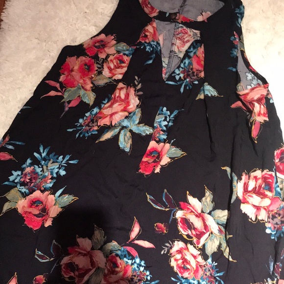 tassels n lace flowy floral dress - Picture 2 of 4